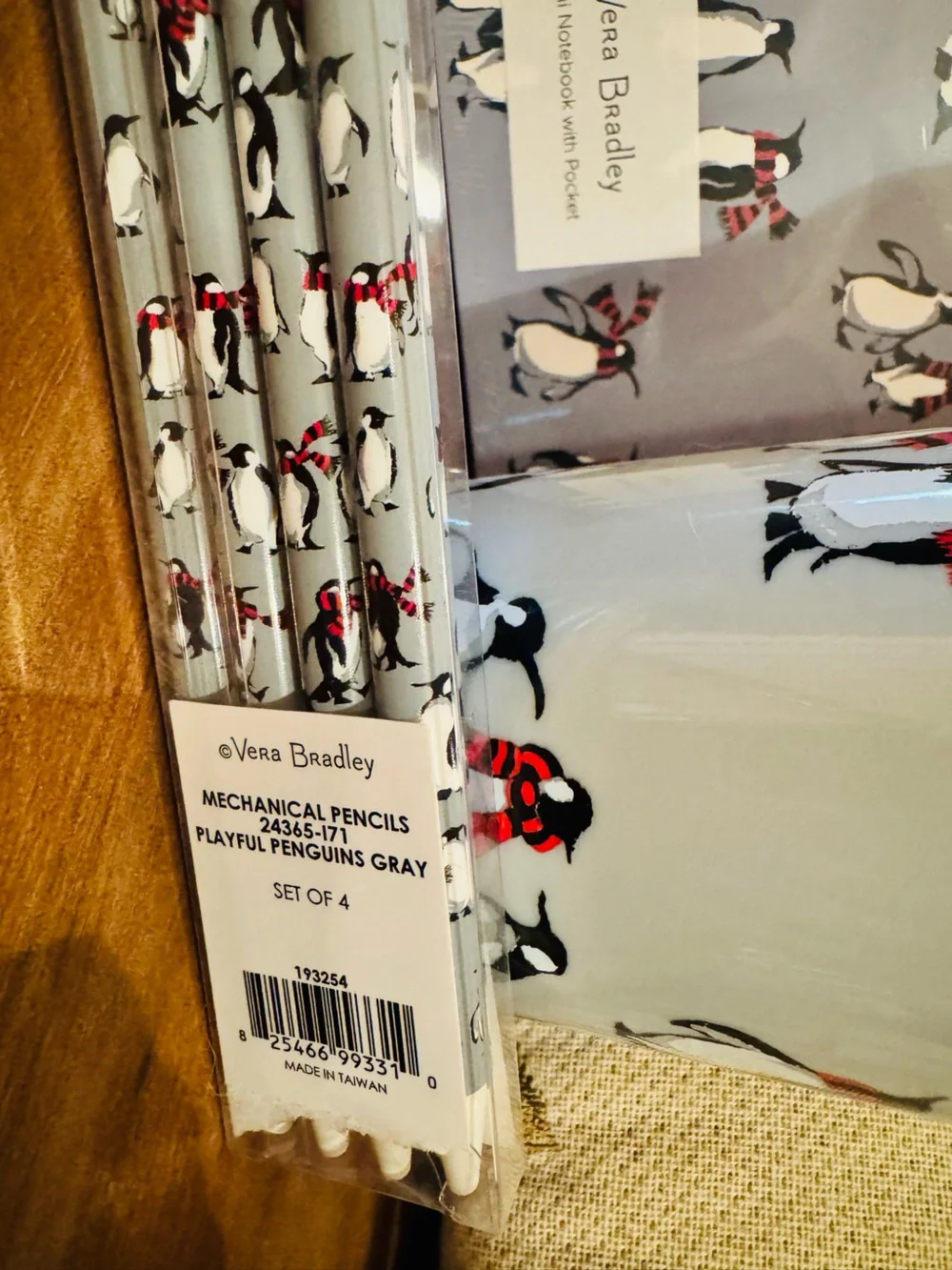 New! Vera Bradley Penguin Travel Mug, Notebook and Pencil Set
